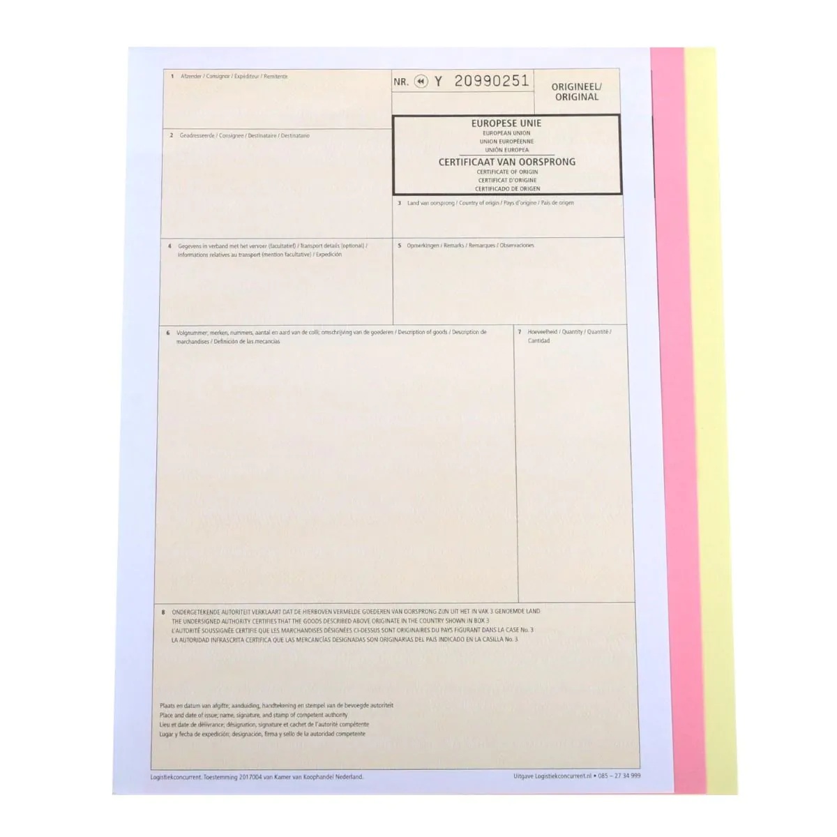 Certificate of Origin Pads — Pack of 3 (50 sheets each)