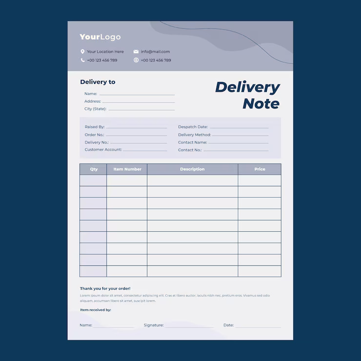Delivery Note Books — Pack of 5 (50 sheets each)