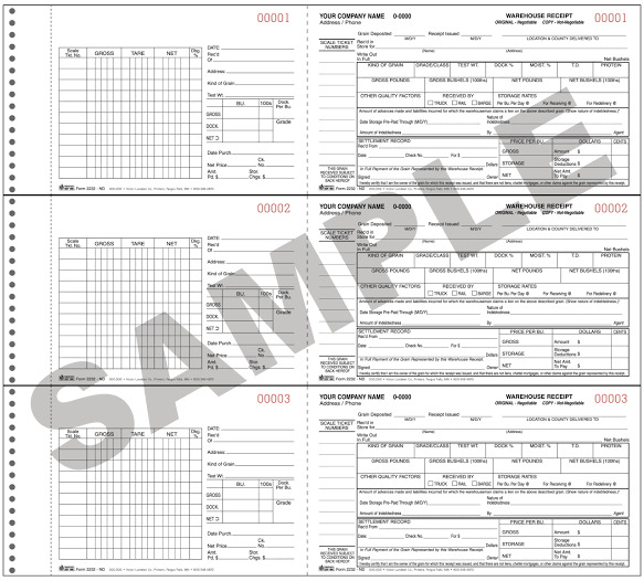 Warehouse Receipt Books — Pack of 3 (50 sheets each)